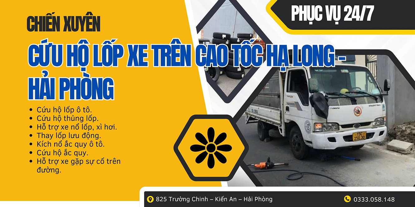 Cứu hộ lốp xe trên cao tốc Hạ Long – Hải Phòng
