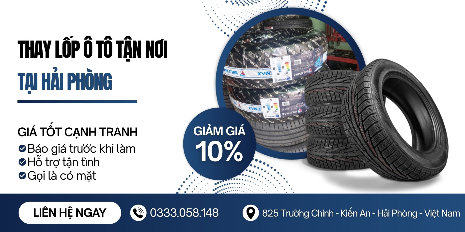 Thay lốp ô tô tận nơi tại Hải Phòng Thay lốp ô tô tận nơi tại Hải Phòng