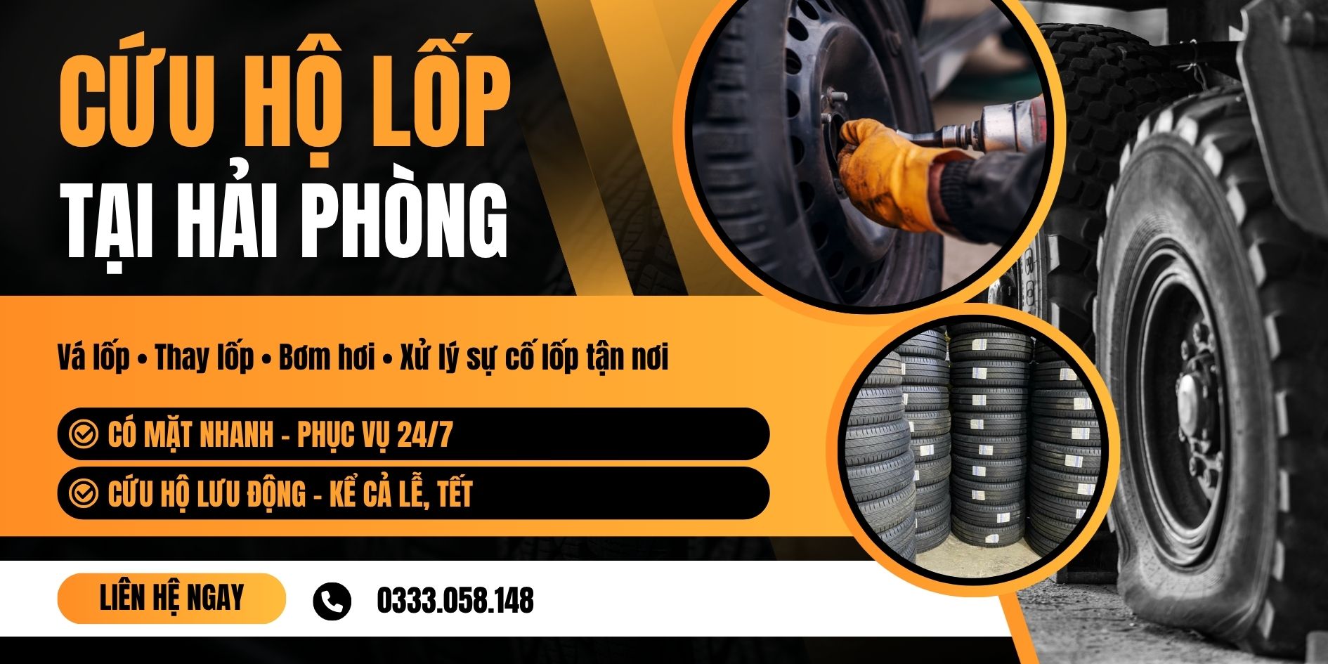 cứu hộ lốp tại Hải Phòng