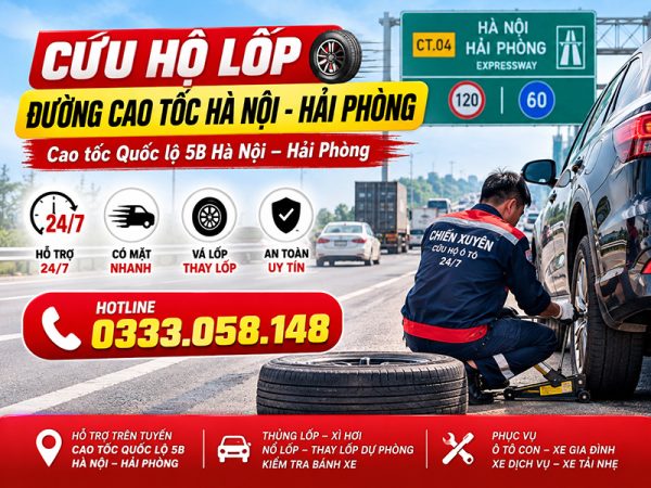 Cứu hộ lốp đường cao tốc Hà Nội - Hải Phòng