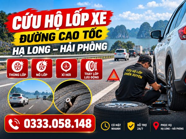 Cứu hộ lốp xe trên cao tốc Hạ Long – Hải Phòng