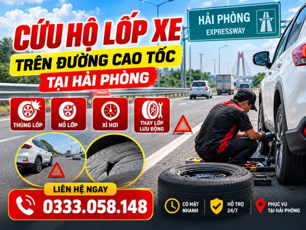 Cứu hộ lốp xe trên đường cao tốc tại Hải Phòng